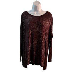 Snake Print Blouse Size XL metallic and dark colors NWT